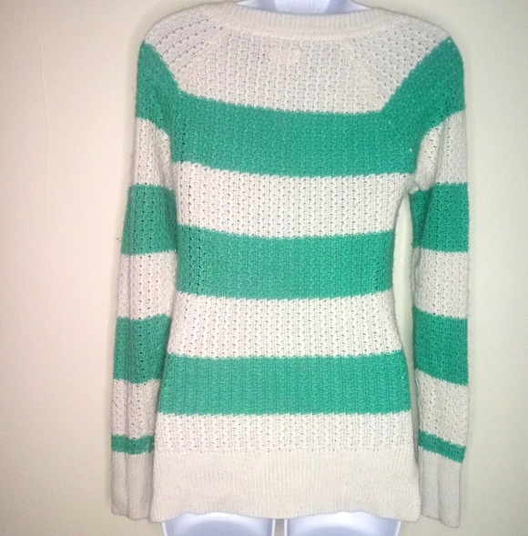 SO green and white striped knit sweater - Picture 4 of 14